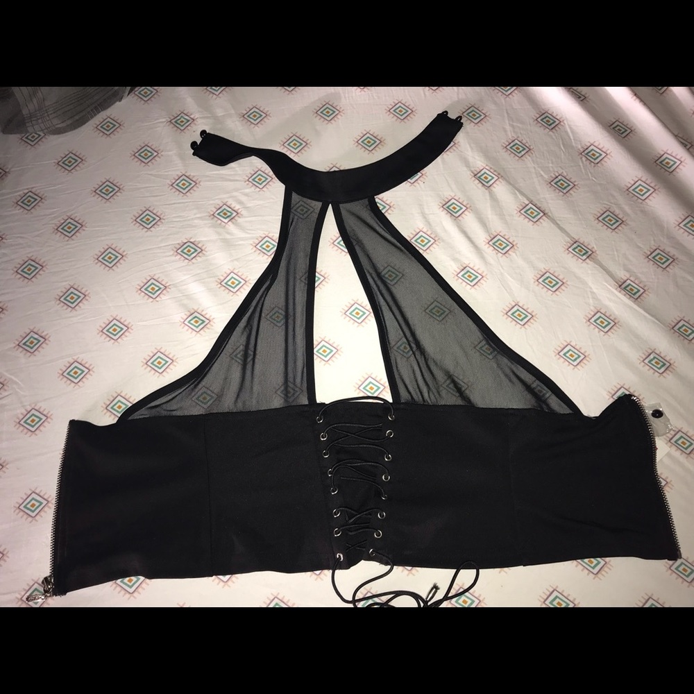 Sexy sheer halter top